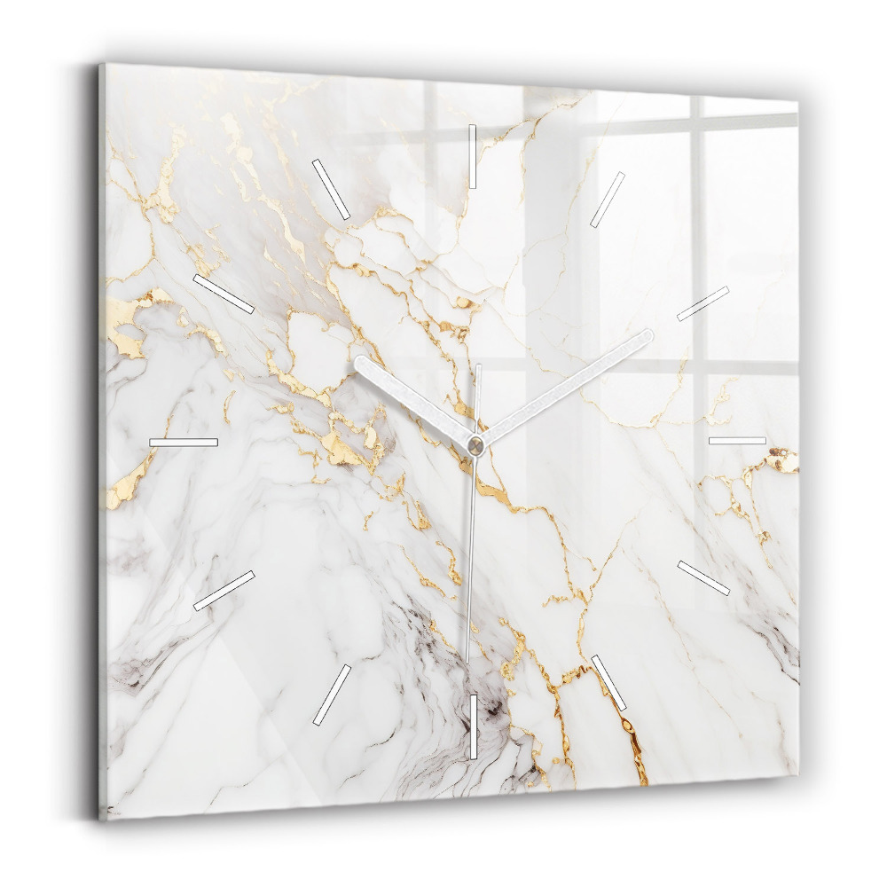 Pendule carrée en verre Marbre décoratif