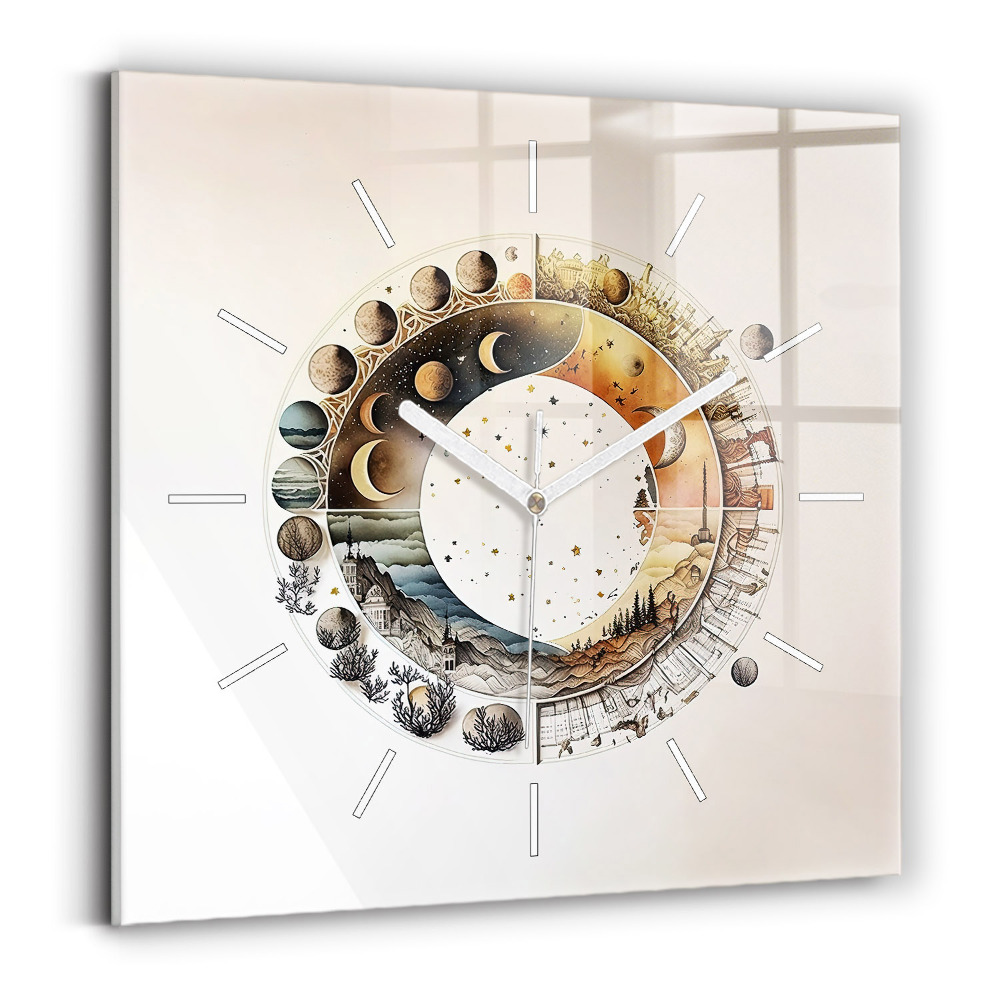 Horloge carrée en verre Horloge astronomique