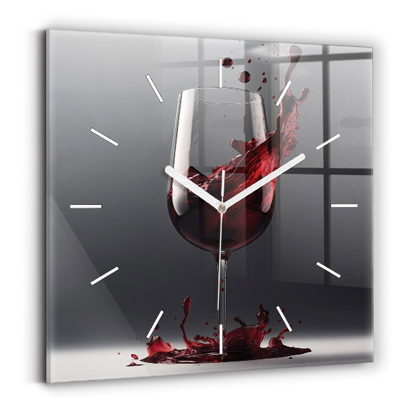 Pendule carrée en verre Lampe de vin rouge