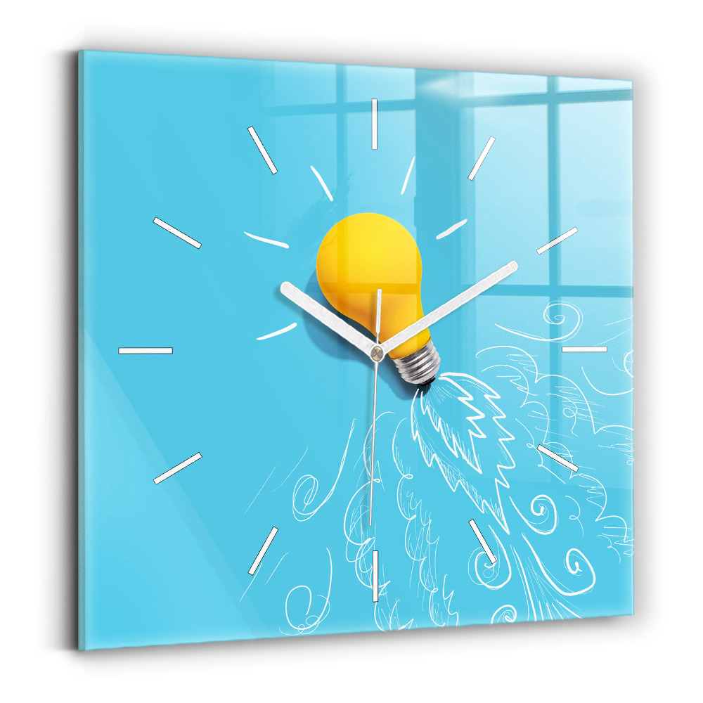 Horloge murale carrée Dessin d'ampoule