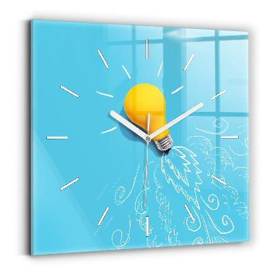 Horloge murale carrée Dessin d'ampoule