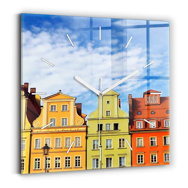Horloge carrée en verre Wroclaw - Vieille ville