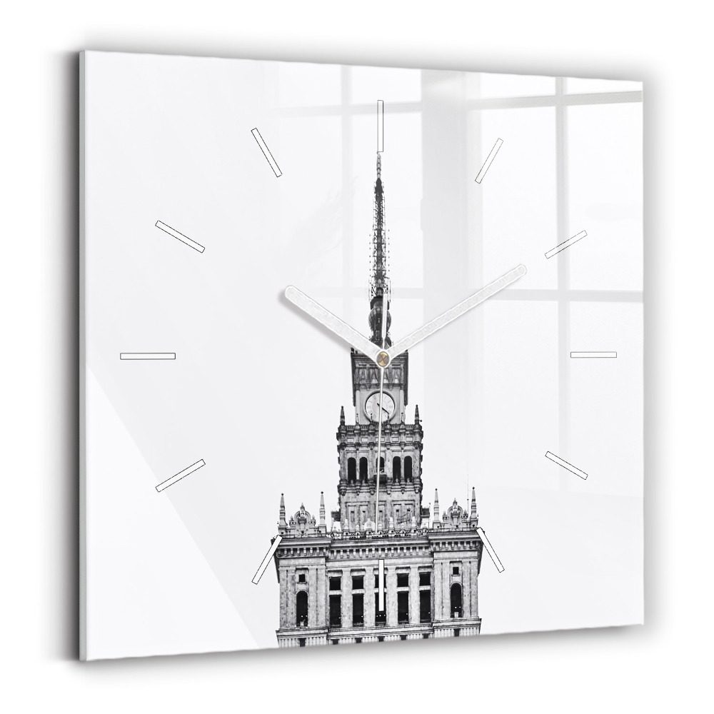 Horloge carrée en verre Palais de la culture et des sciences