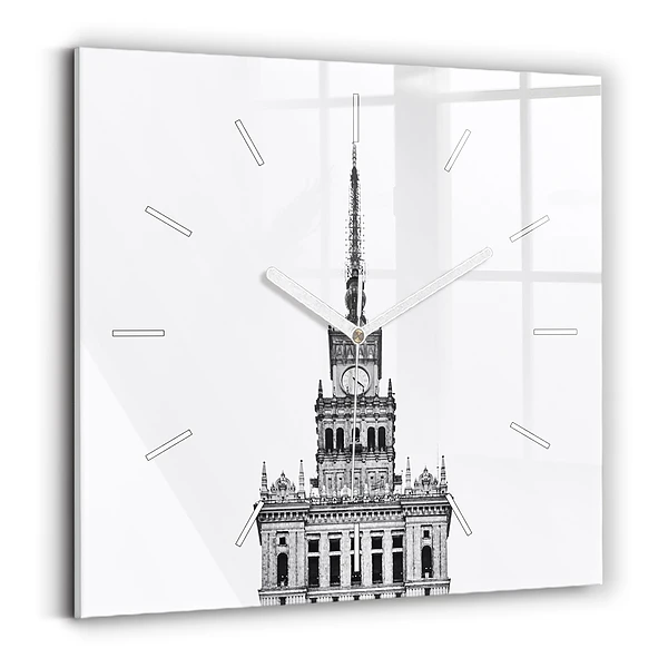 Horloge carrée en verre Palais de la culture et des sciences