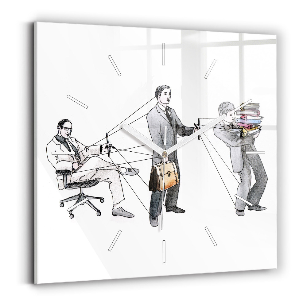 Pendule carrée en verre Personnages en marionnettes