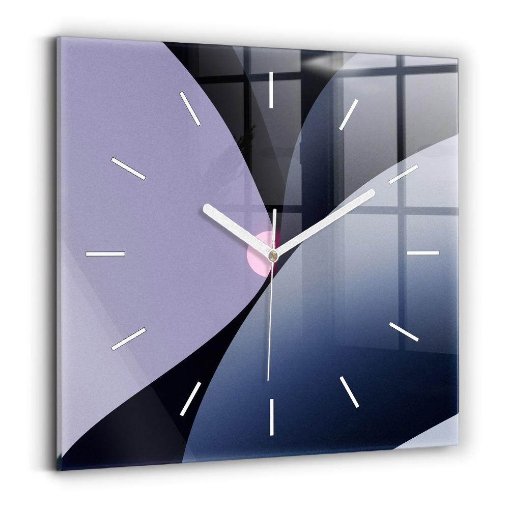 Pendule carrée en verre Soleil abstrait