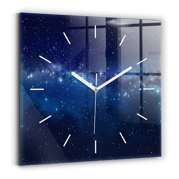 Horloge murale carrée Étoiles dans le ciel noir
