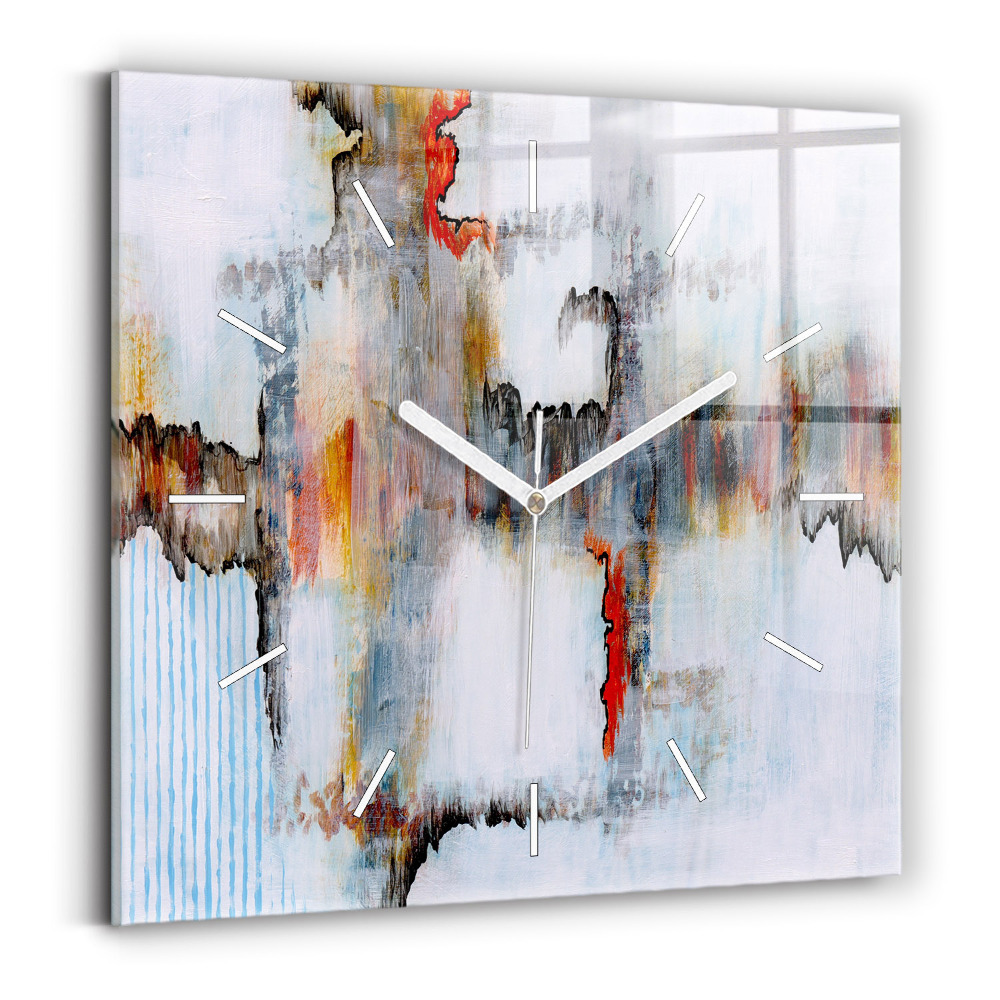 Pendule carrée en verre Abstraction