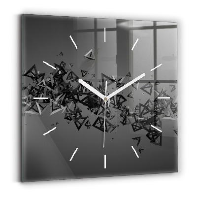 Horloge carrée en verre Abstraction sombre