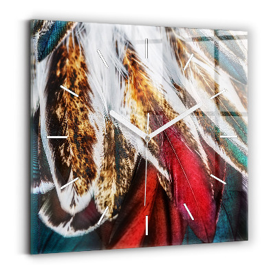 Horloge murale carrée Plumes brun clair d'un oiseau