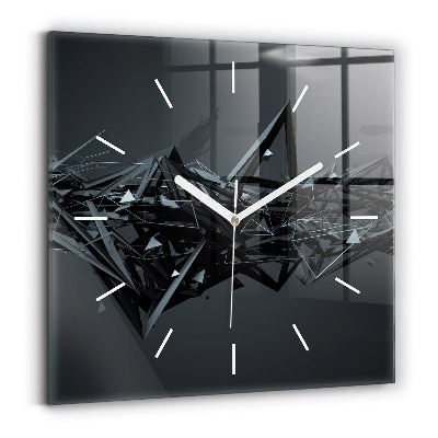 Horloge murale carrée Abstraction noire