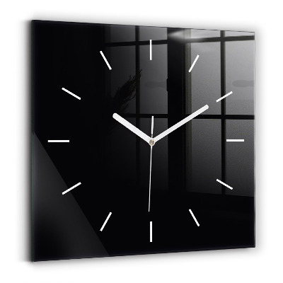Horloge carrée en verre Noir