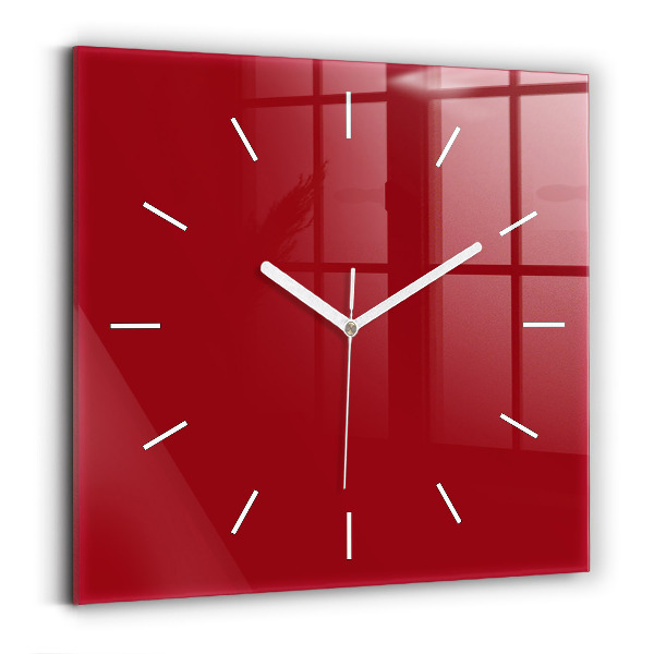 Horloge murale carrée Rouge