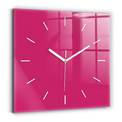 Horloge carrée en verre Rose