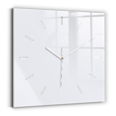 Horloge carrée en verre Blanc