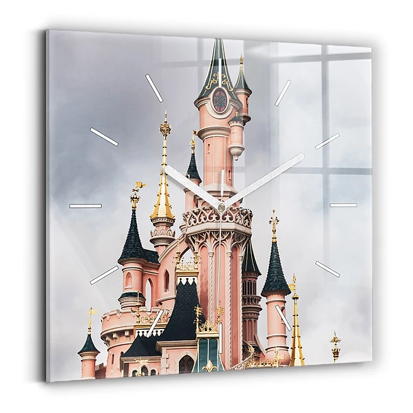 Pendule carrée en verre Château de Disneyland à Paris