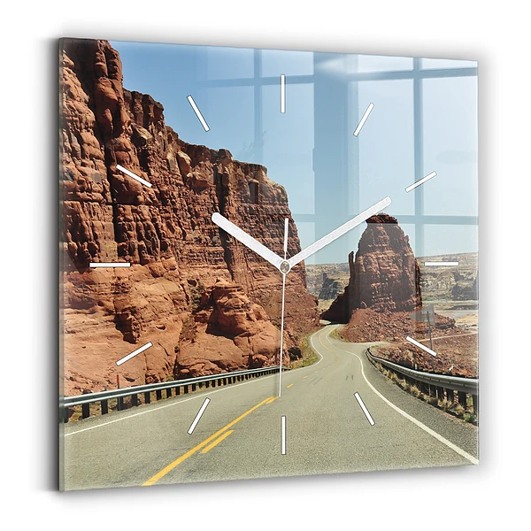 Horloge carrée en verre Route 66 aux États-Unis