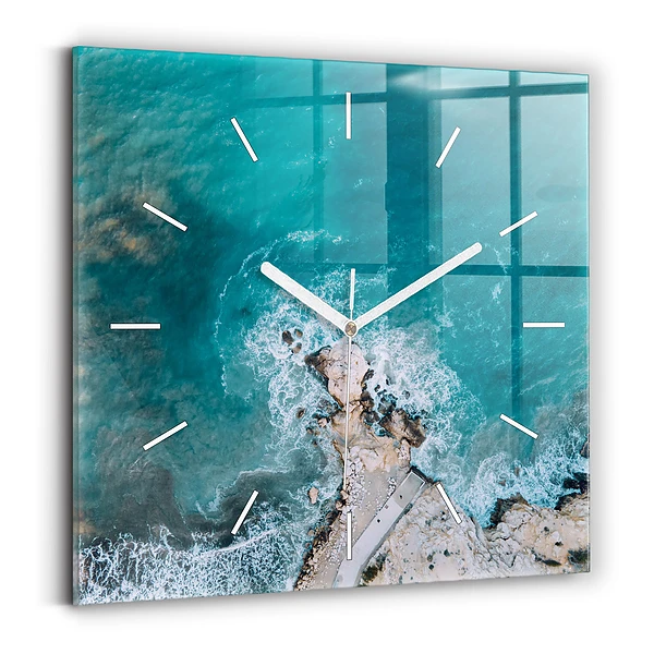 Horloge murale carrée Fjords de la Costa Blanca