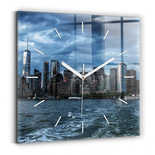 Pendule carrée en verre Panorama New York