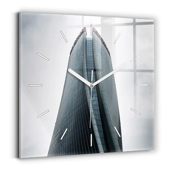 Pendule carrée en verre Gratte-ciel de Milan