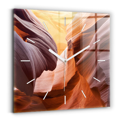 Horloge carrée en verre Canyon d'Antilope