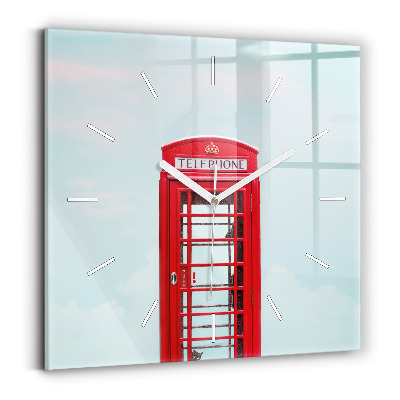 Horloge carrée en verre Cabine téléphonique