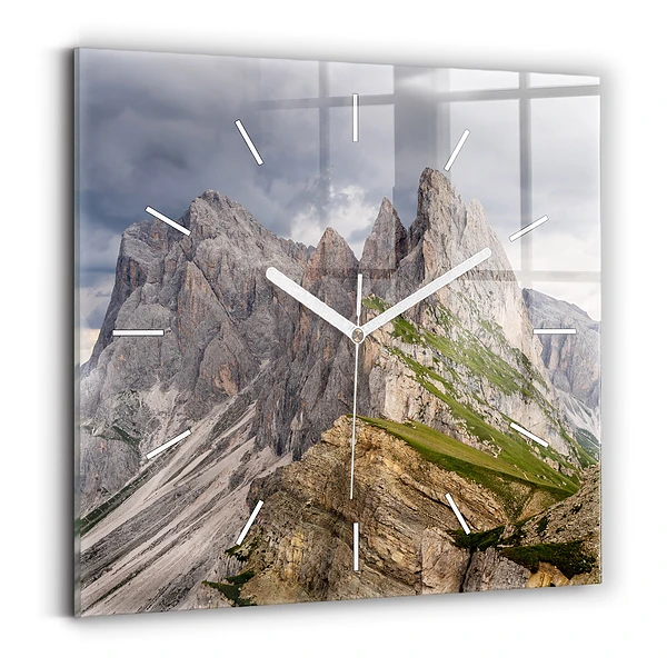 Horloge carrée en verre Montagnes rocheuses