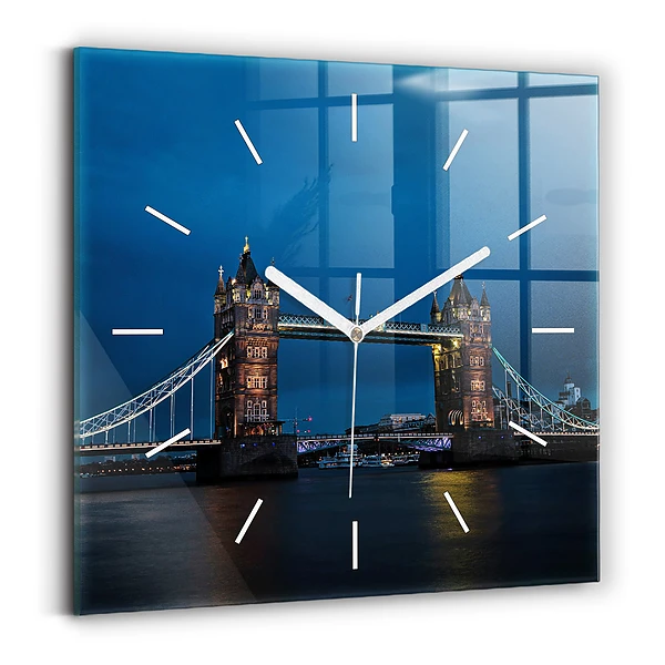 Pendule carrée en verre Tower Bridge Londres la nuit