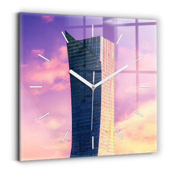 Horloge murale carrée Gratte-ciel à Varsovie