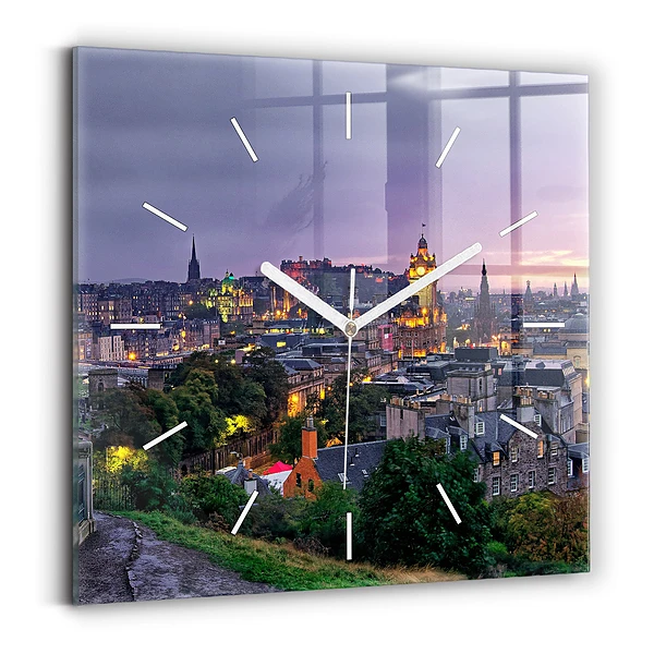Pendule carrée en verre Édimbourg depuis Calton Hill