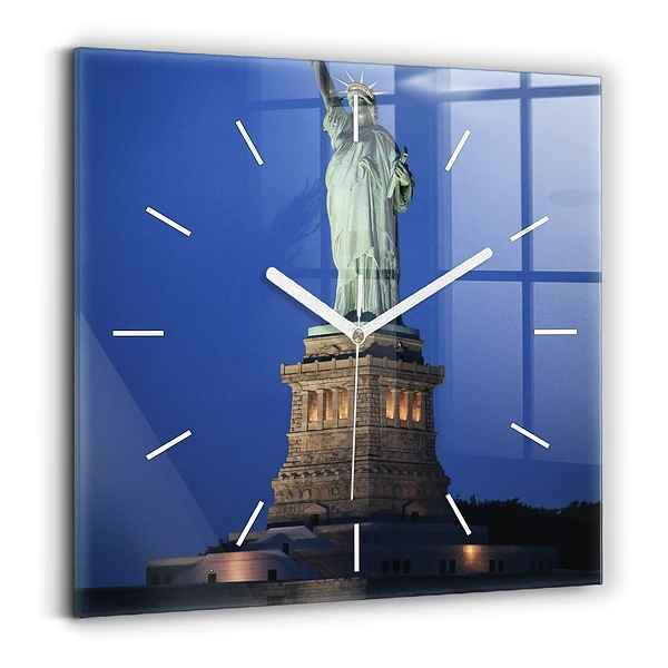 Pendule carrée en verre Statue de la Liberté à New York