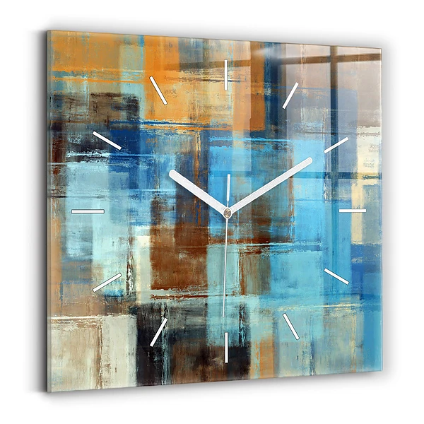 Horloge carrée en verre Fond coloré - abstrait