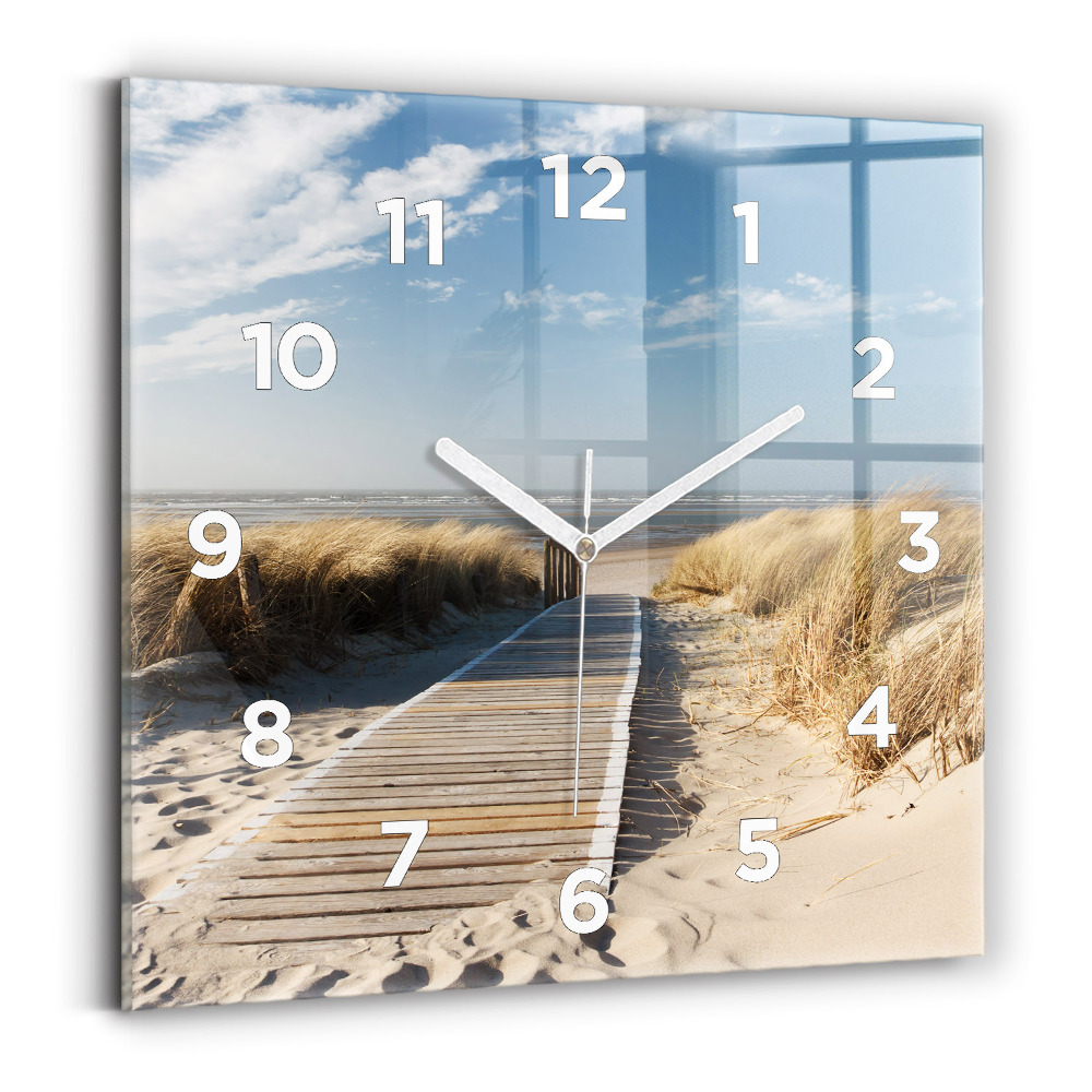 Horloge murale carrée Vue de la plage