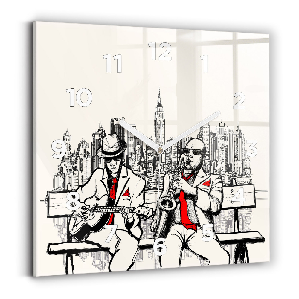 Horloge carrée en verre Jazz à New York