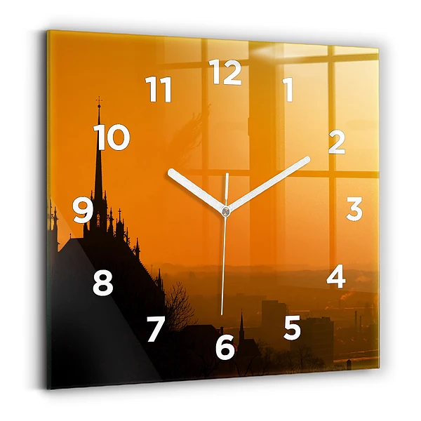 Horloge murale carrée Vue de la cathédrale de Brno