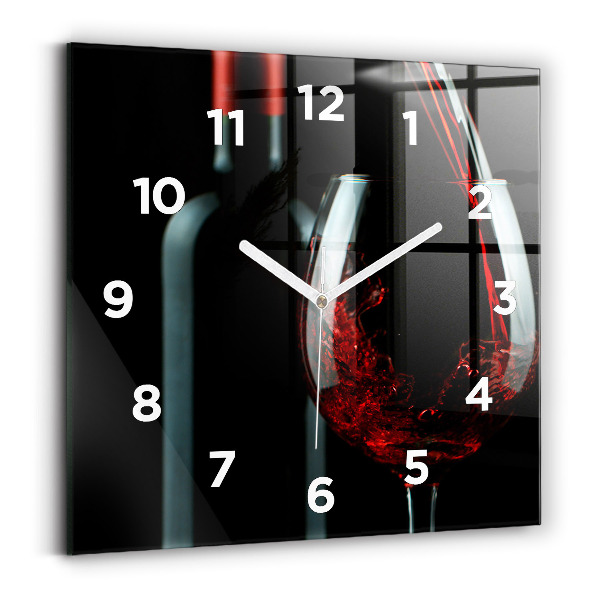 Pendule carrée en verre Bouteille de vin