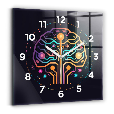 Horloge murale carrée Abstraction colorée