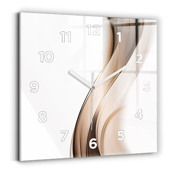 Horloge carrée en verre Ligne abstraite