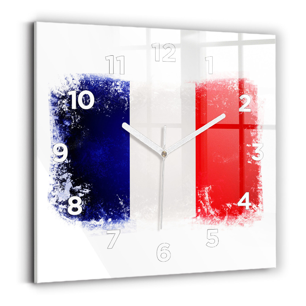 Horloge murale carrée Drapeau de la France