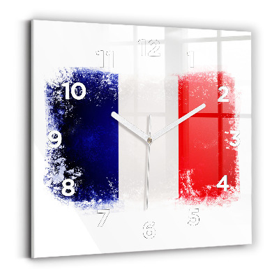 Horloge murale carrée Drapeau de la France