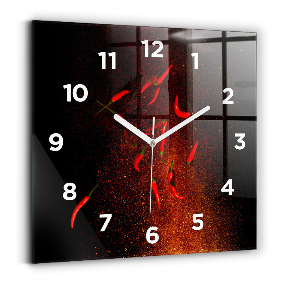 Horloge murale carrée Piments