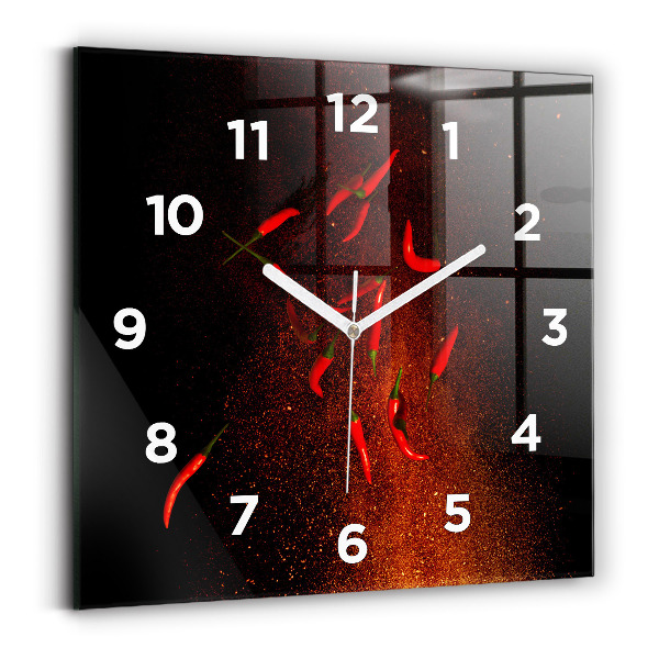 Horloge murale carrée Piments