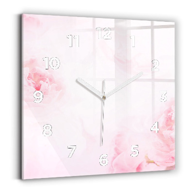 Horloge carrée en verre Fleurs en fleurs