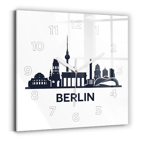 Pendule carrée en verre Illustration de la ville de Berlin