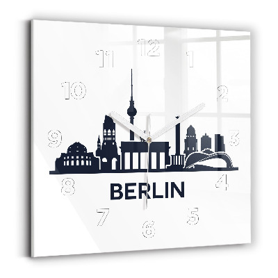 Pendule carrée en verre Illustration de la ville de Berlin