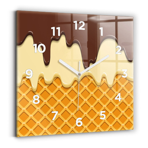 Horloge murale carrée Gaufre et glace