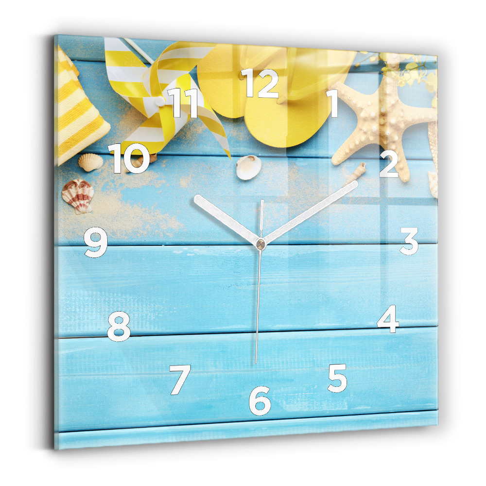 Pendule carrée en verre Accessoires de plage et planches