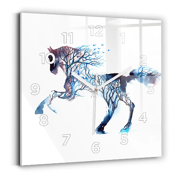 Horloge carrée en verre Nature de l'animal
