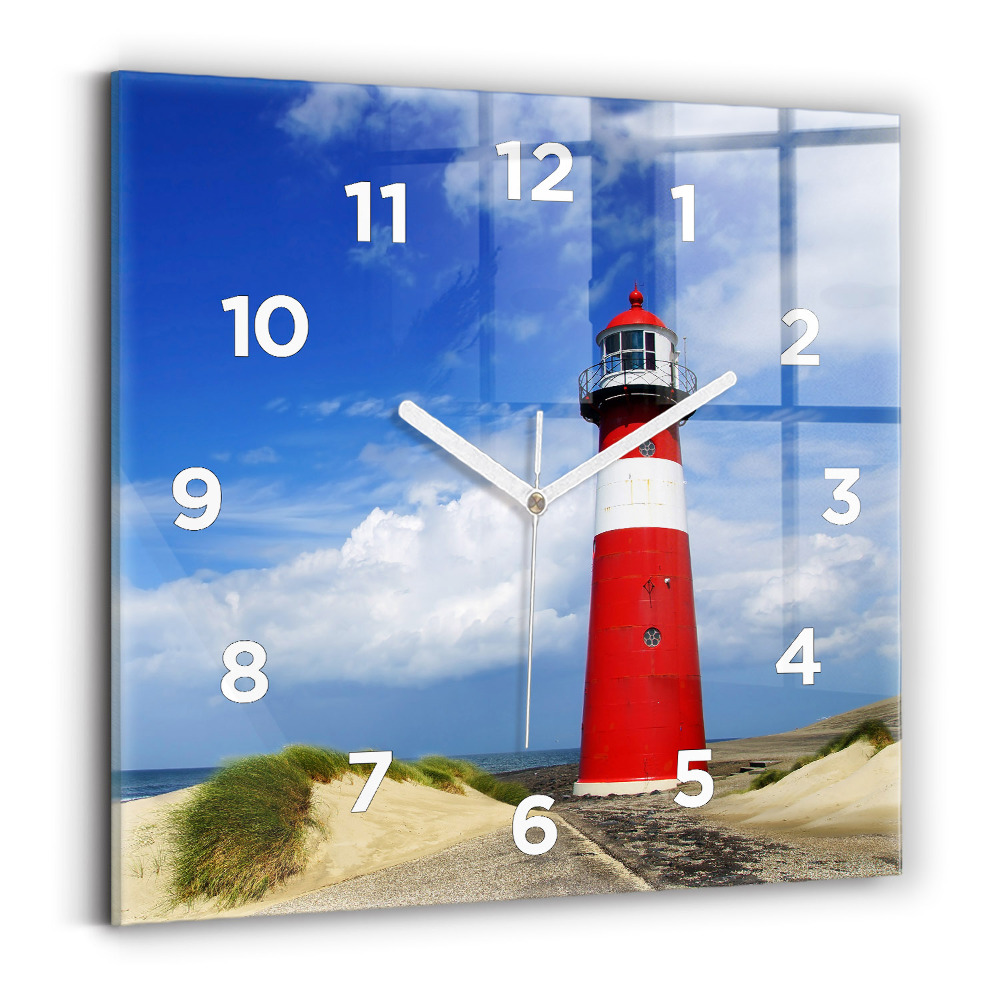 Pendule carrée en verre Phare