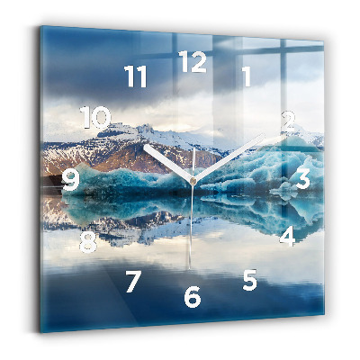 Horloge murale carrée Lac Jokulsarlon Islande